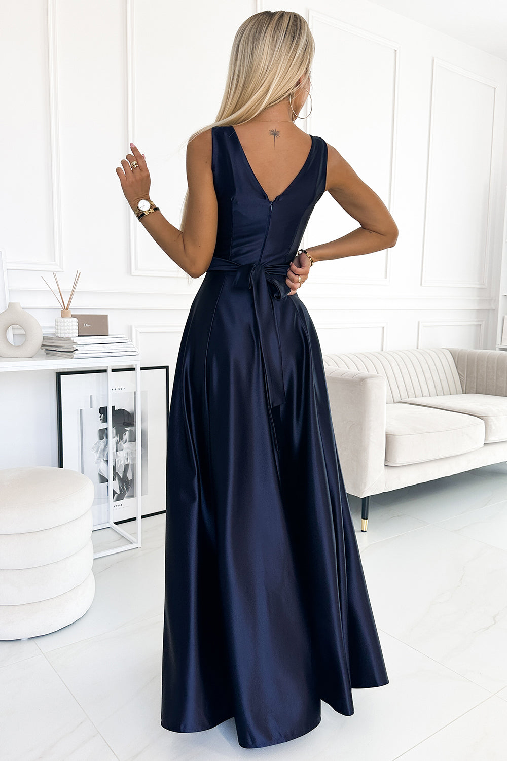Satin evening dress