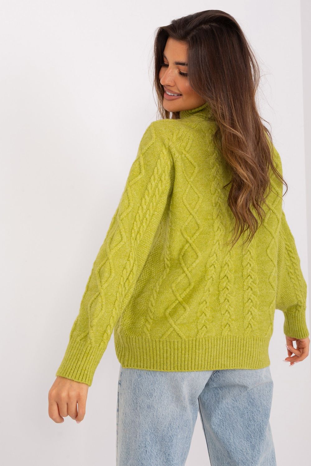 Turtleneck long-sleeve plaid jumper