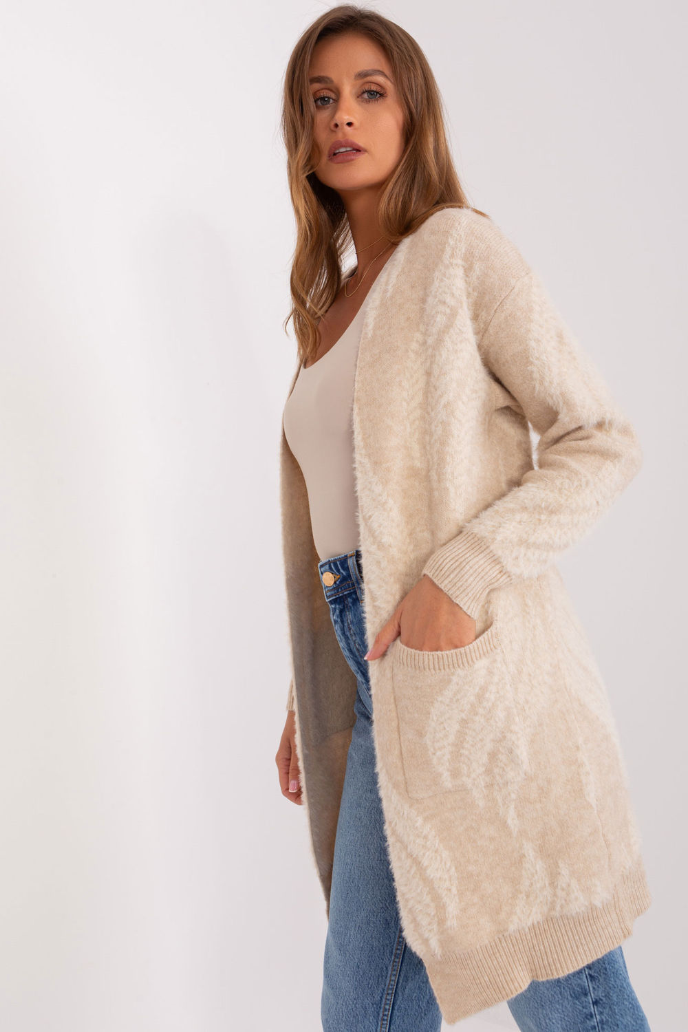 Brown variegated cardigan
