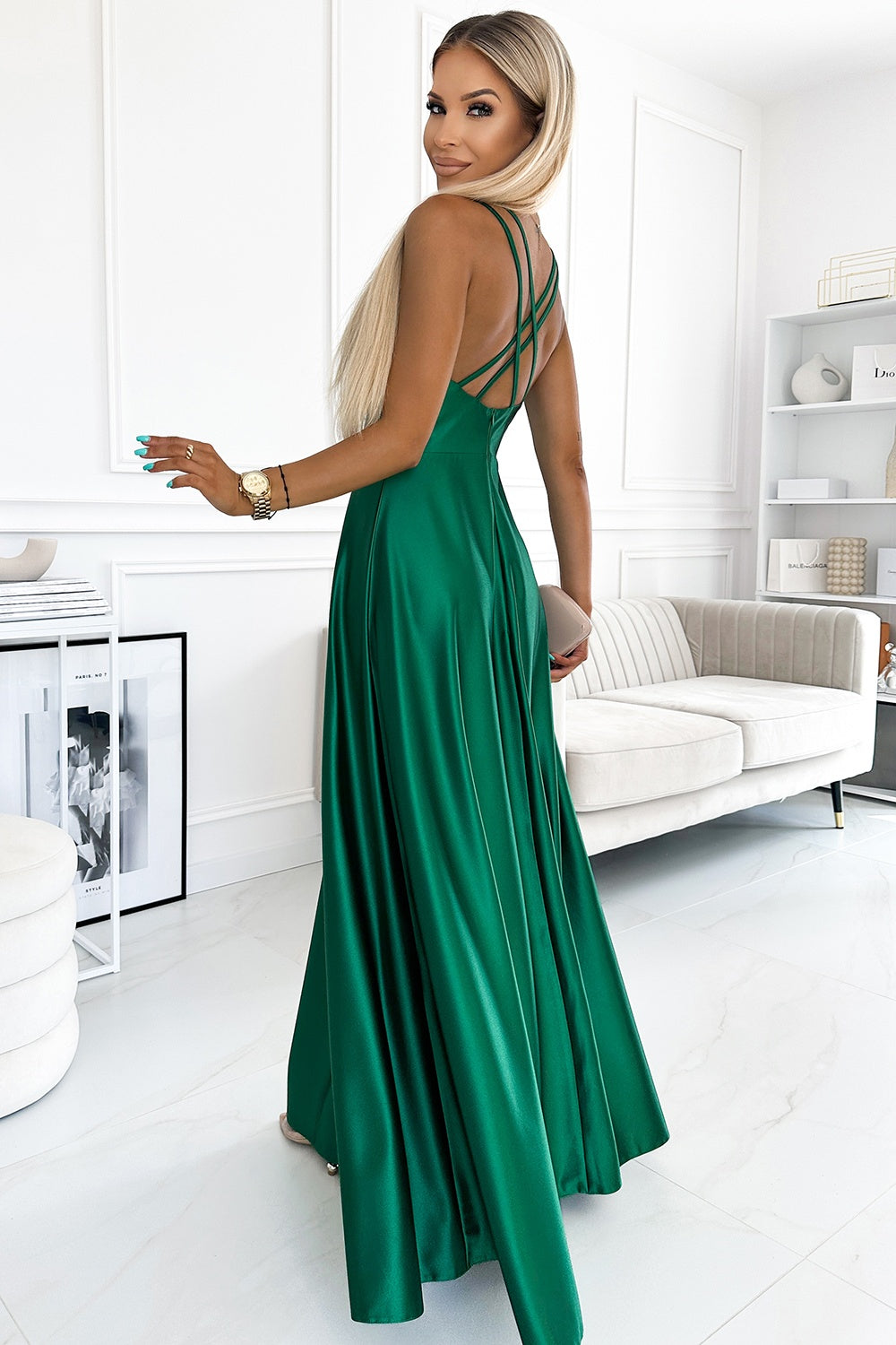 Satin evening dress