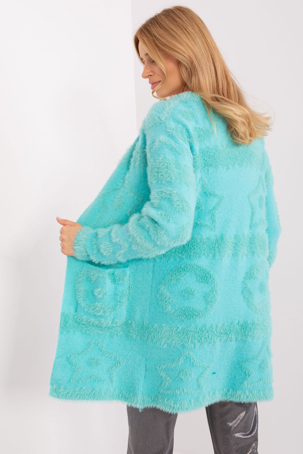 Blue textured cardigan