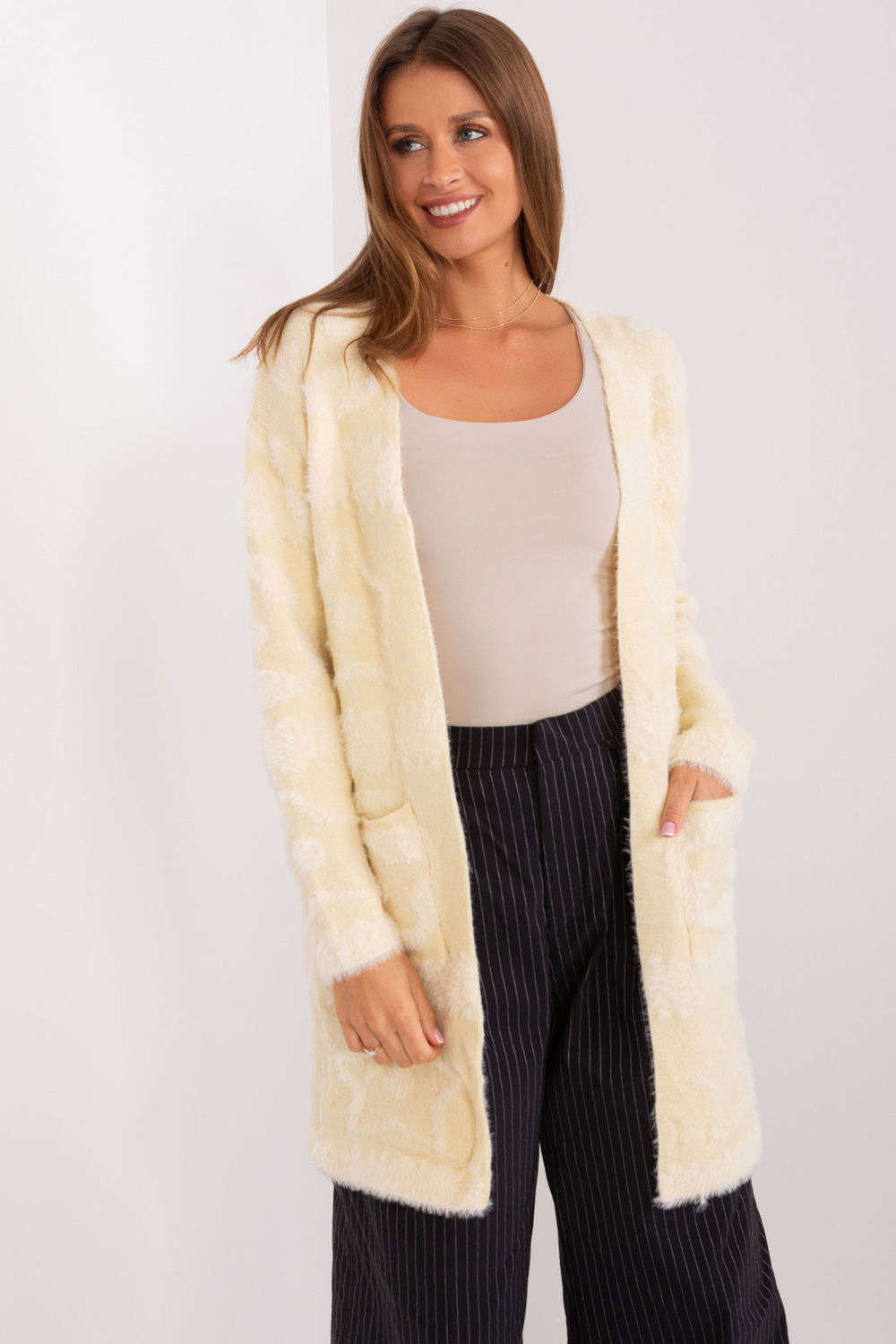 Blue textured cardigan