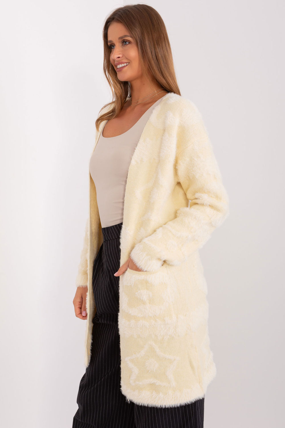 Blue textured cardigan