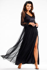 Satin evening dress