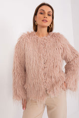 Fur-trimmed coat