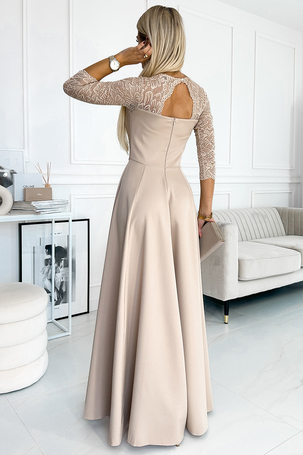 Lace evening dress