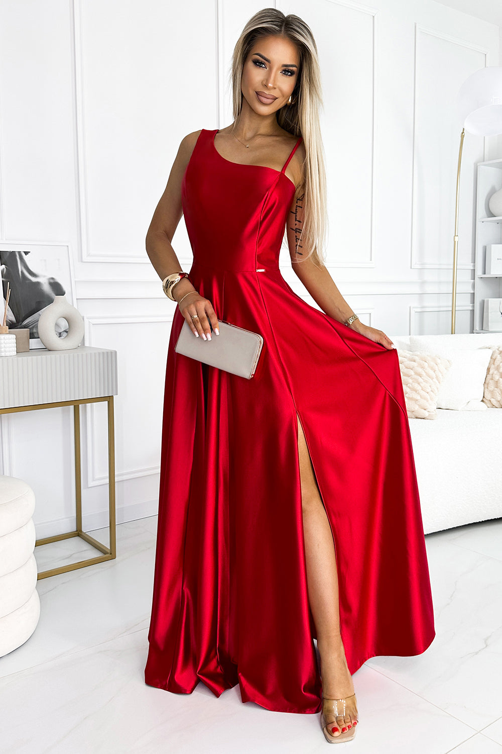 Satin evening dress