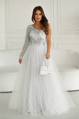 Lace evening dress