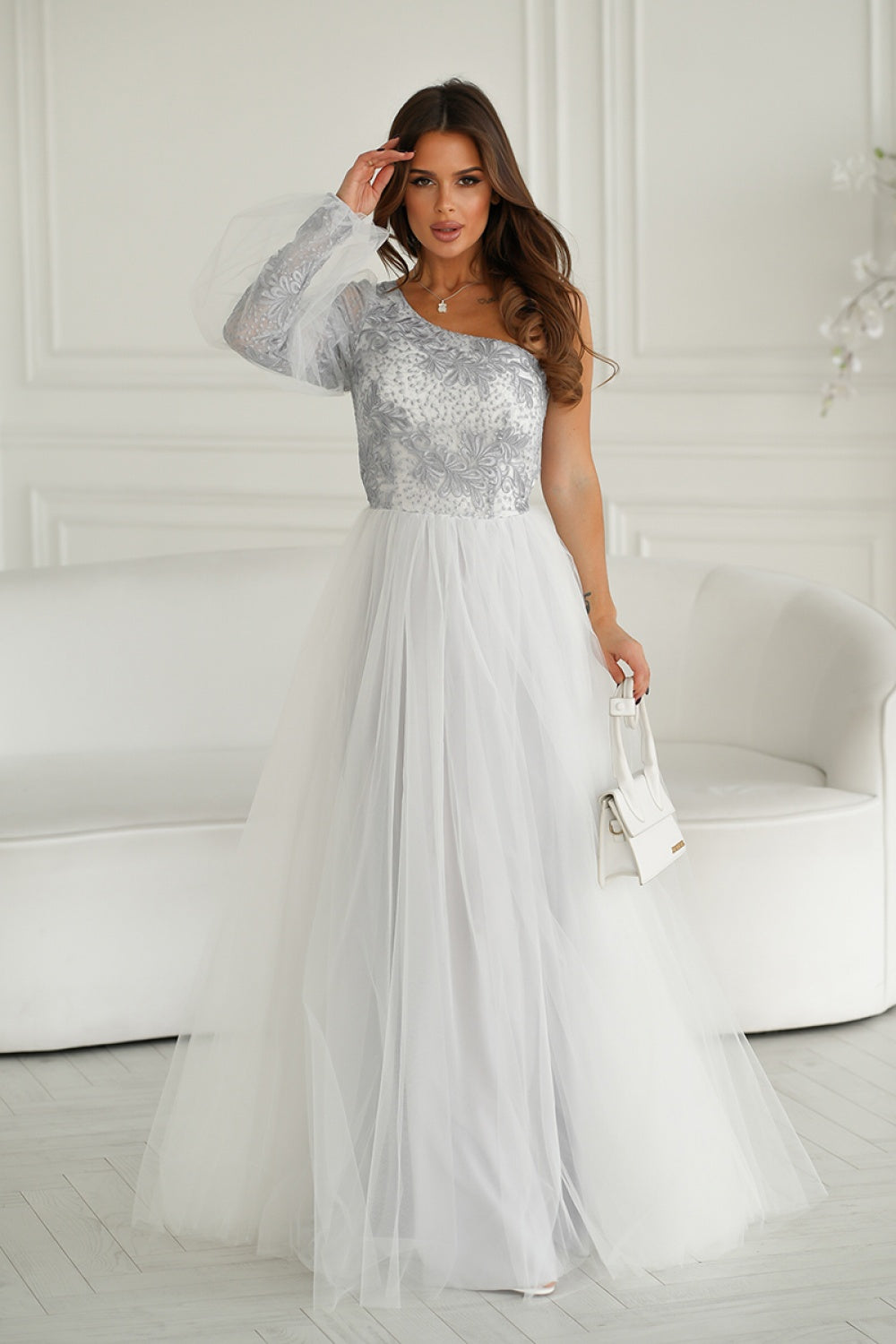 Lace evening dress