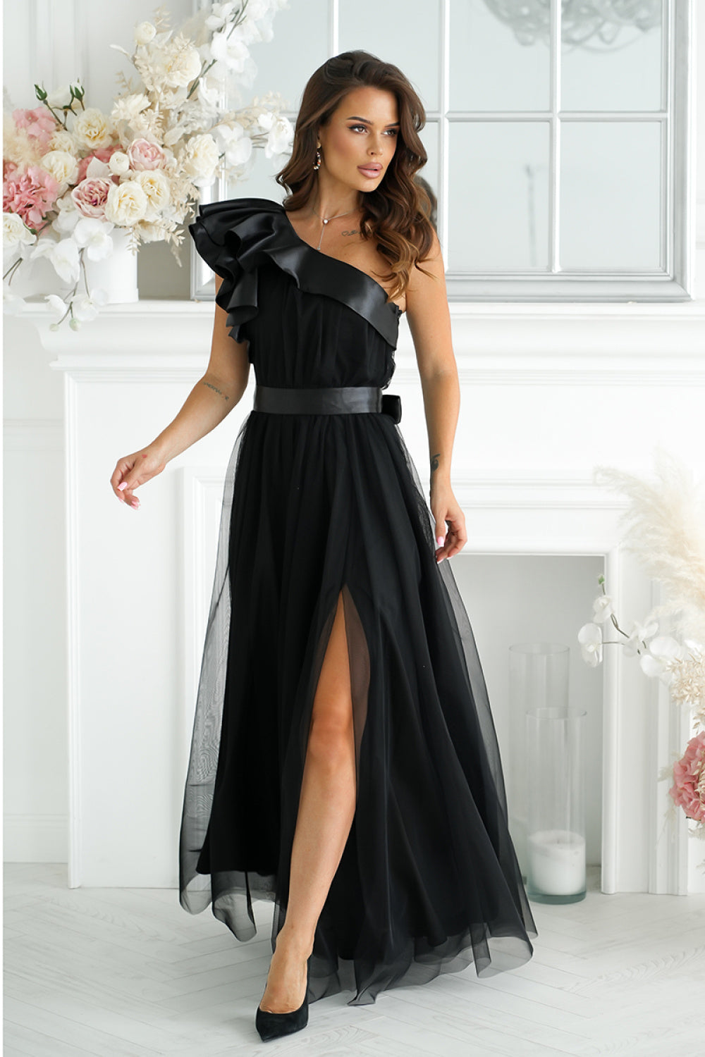 Satin evening dress
