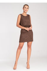 Suede evening dress