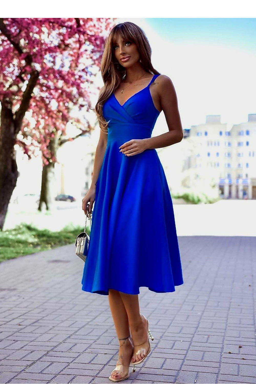 Wrap evening dress