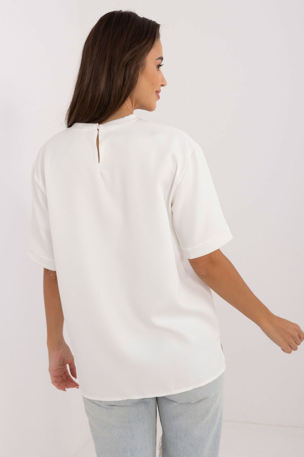 Beige blus i bomull