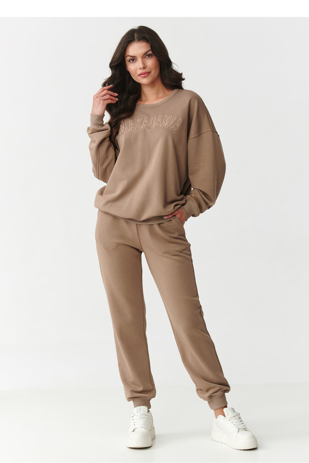 Black embroidered cotton trousers