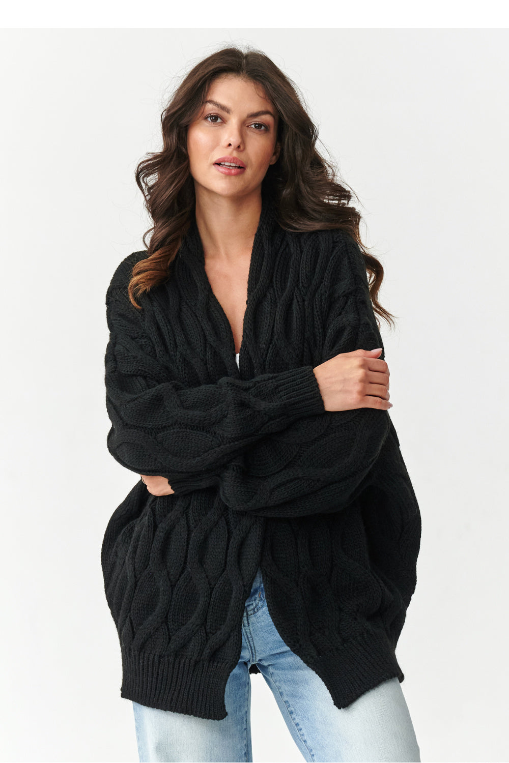 Beige oversized cardigan