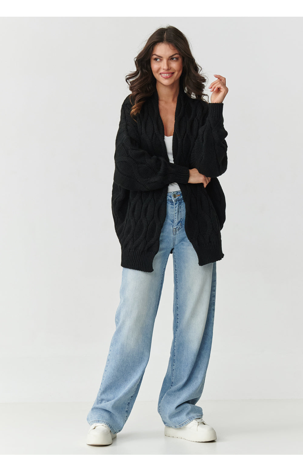 Beige oversized cardigan