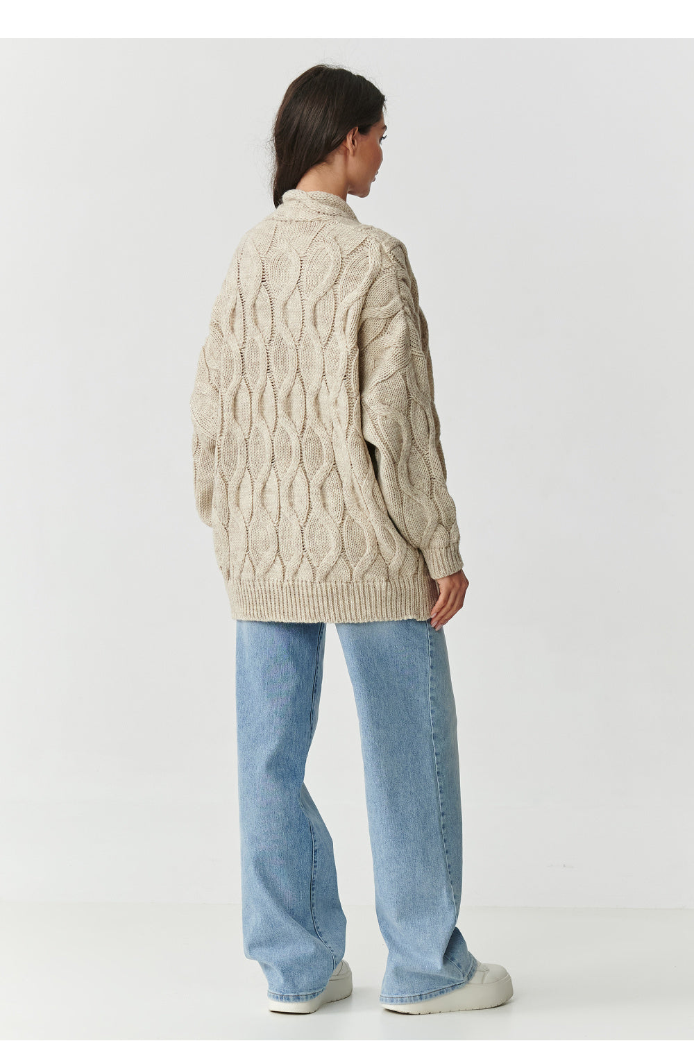 Beige oversized cardigan