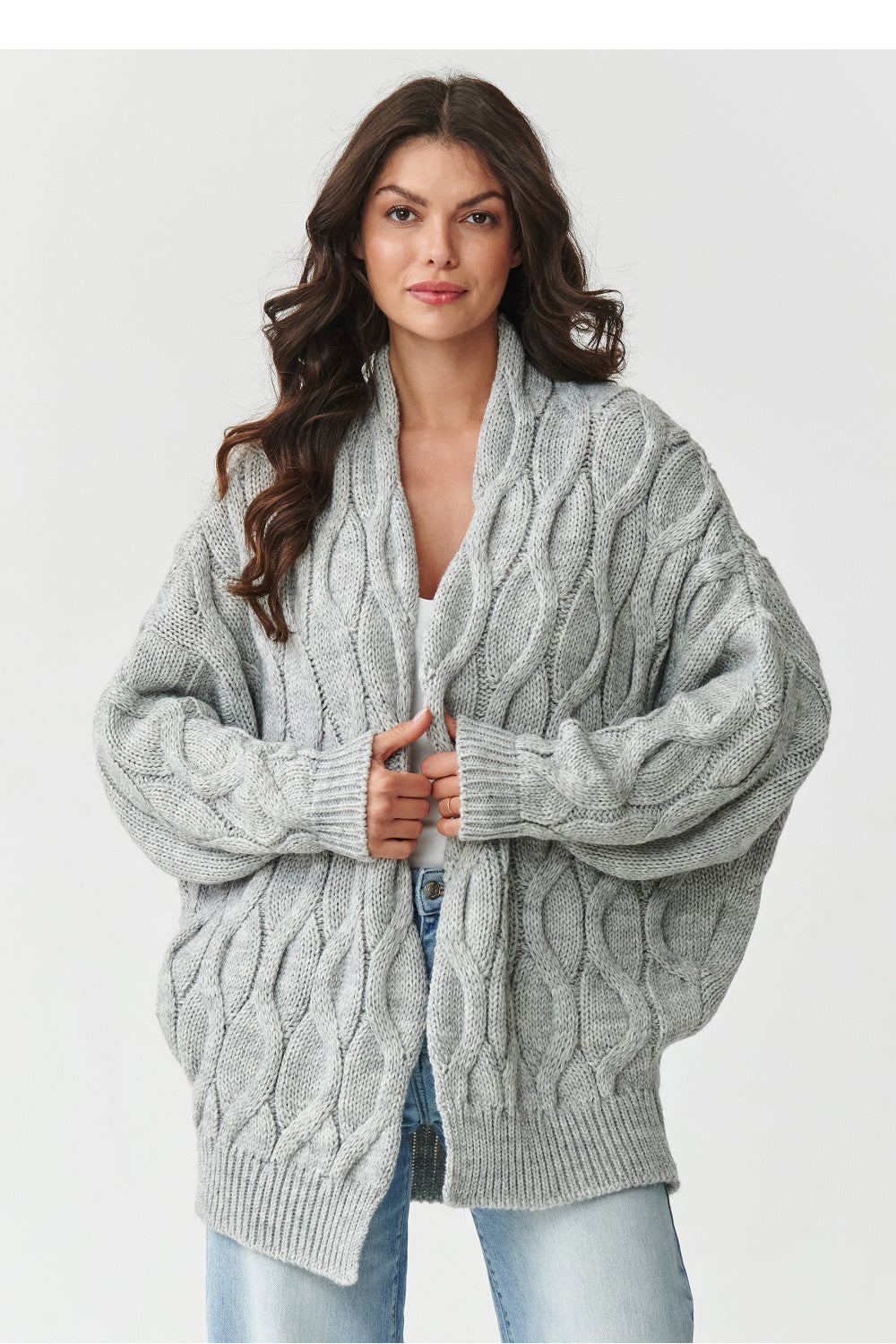 Beige oversized cardigan