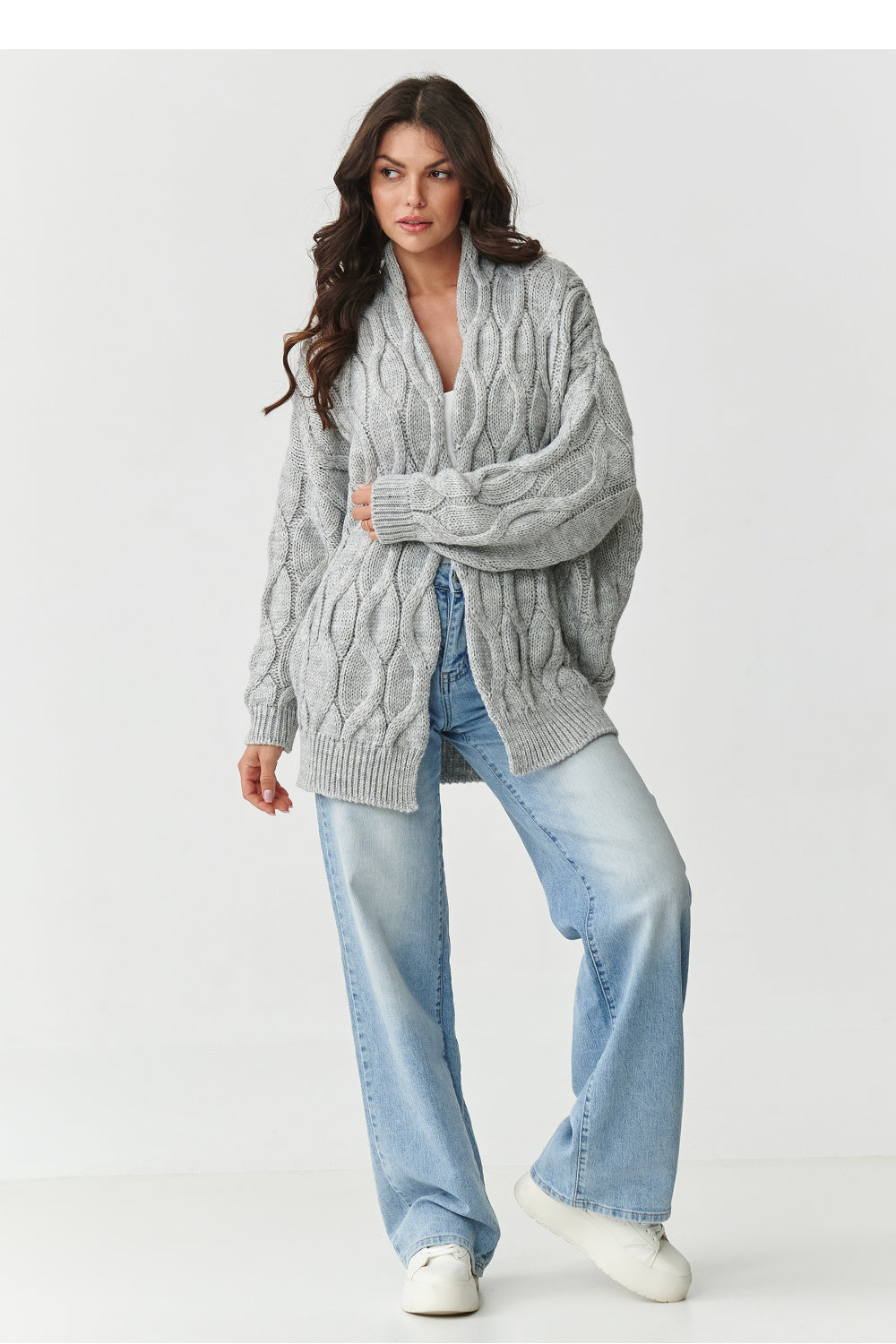Beige oversized cardigan
