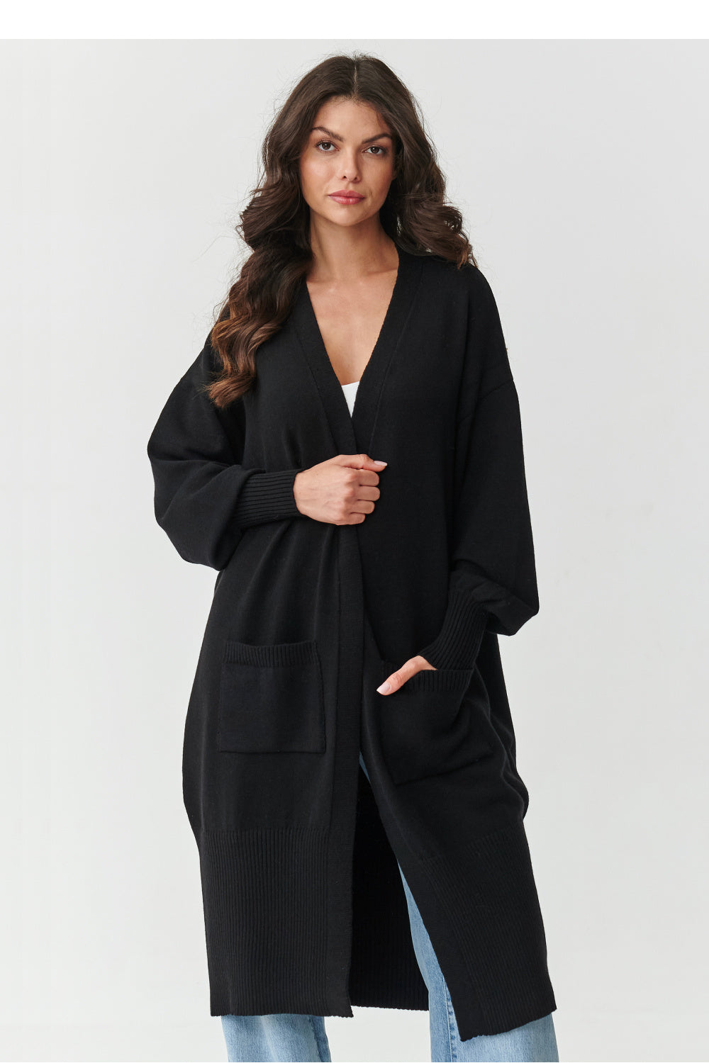 Oversize-kofta med fickor