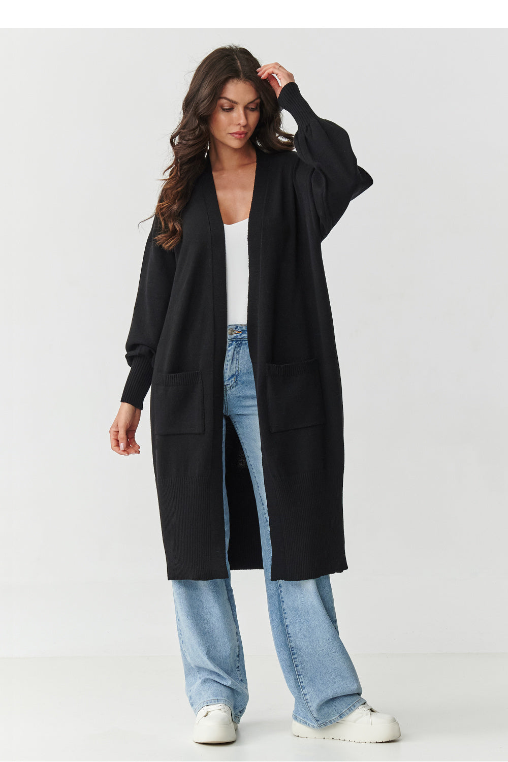 Oversize-kofta med fickor