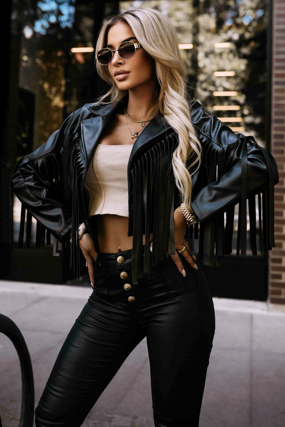 Leather coat