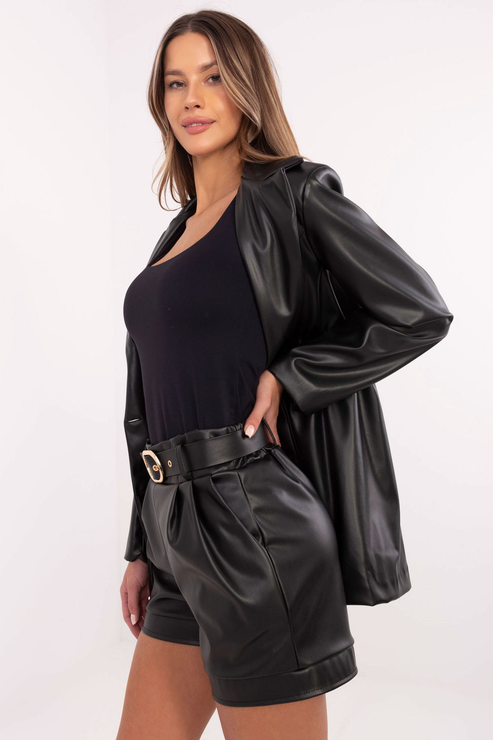 Leather shorts