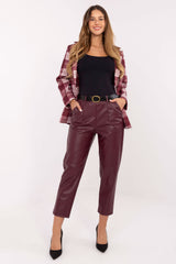 Faux leather trousers
