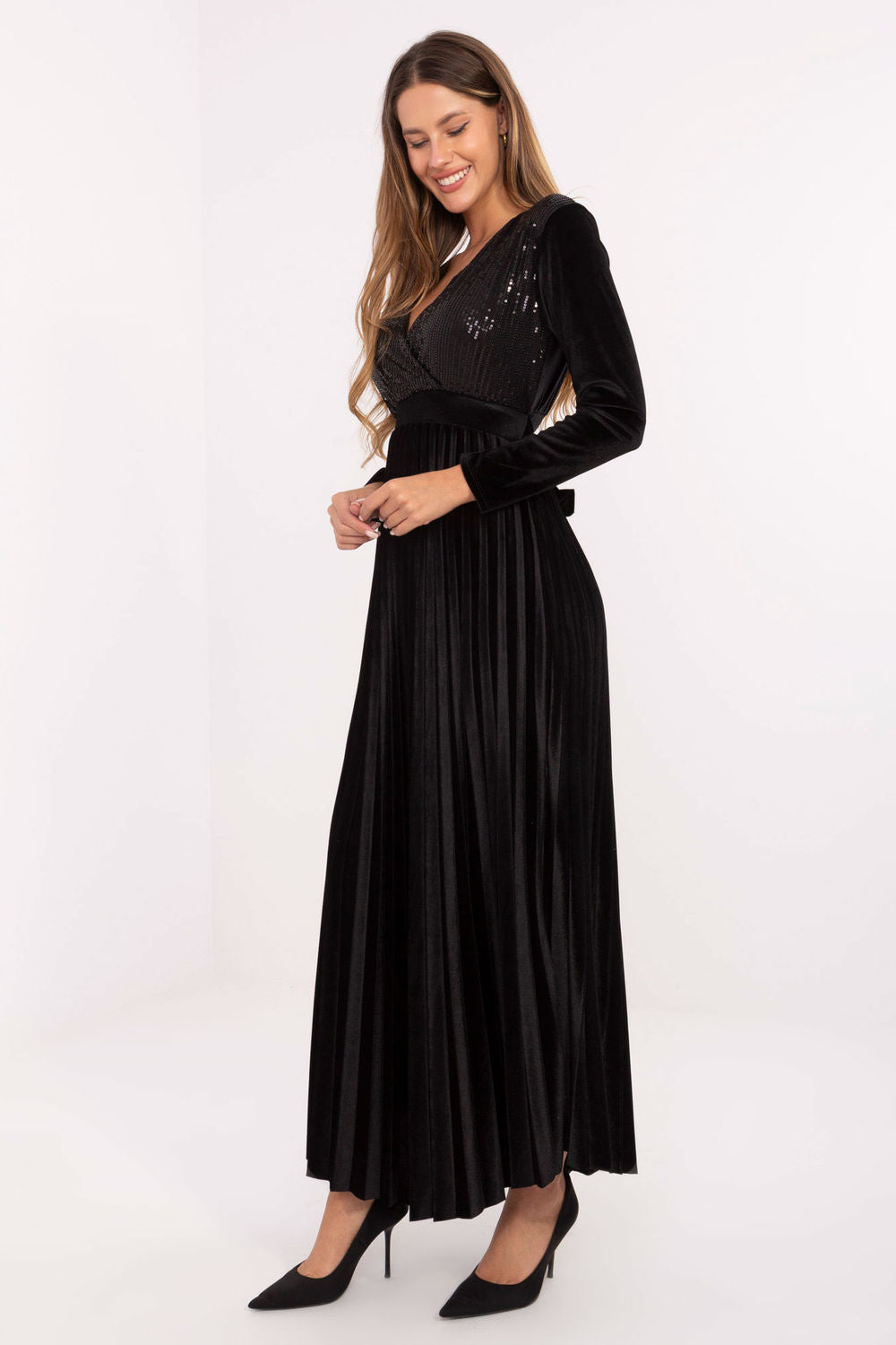 Pleated evening dress