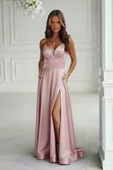 Satin evening dress