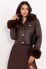Faux leather coat