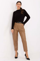 Faux leather trousers