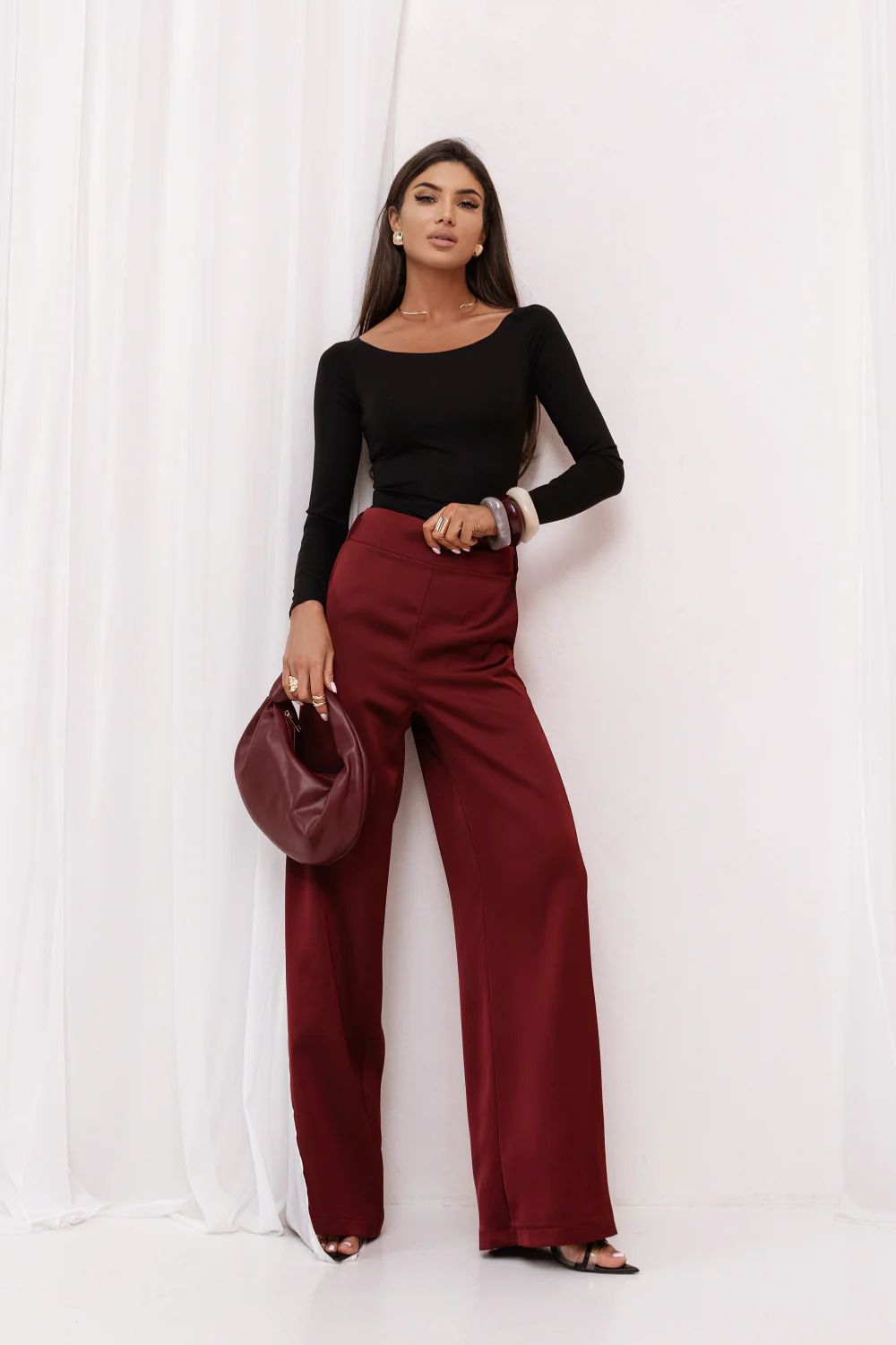 Satin trousers