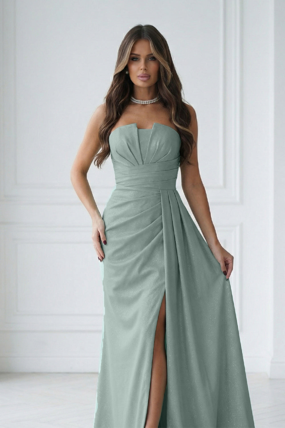 Polyester evening dress