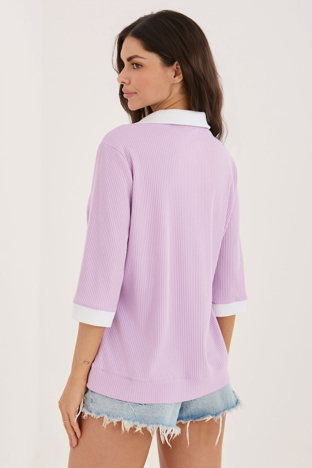 Violet ribbed blouse
