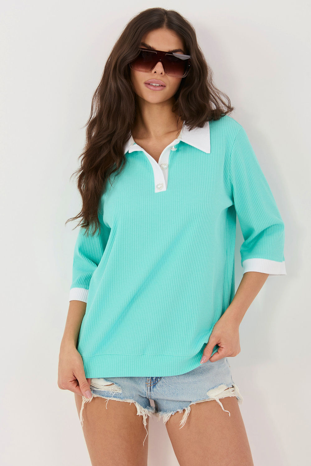 Violet ribbed blouse