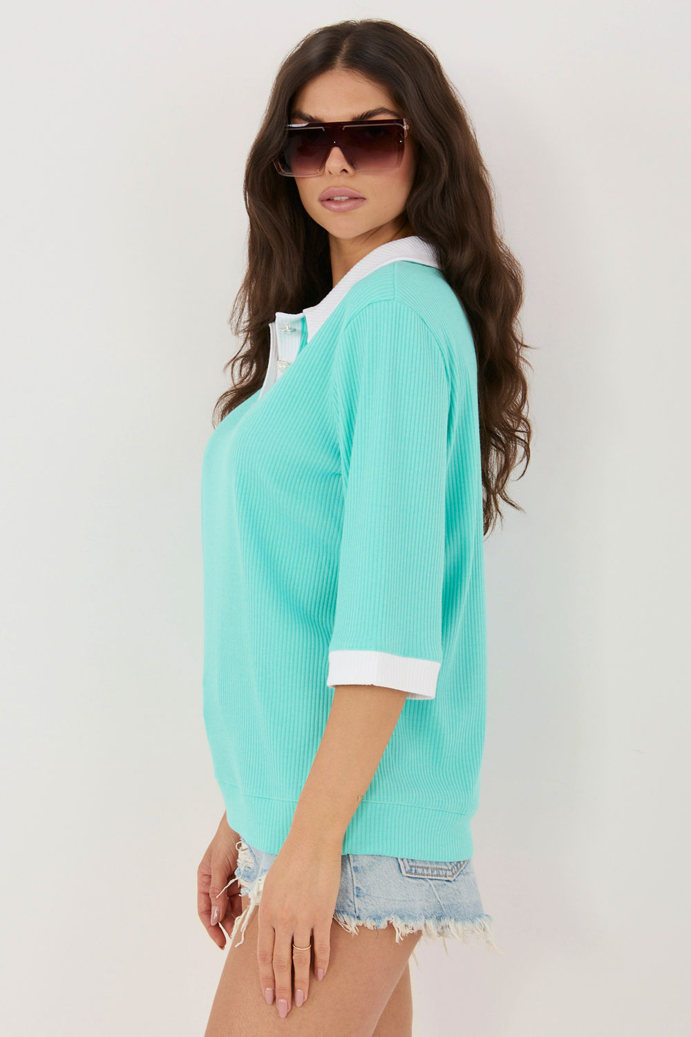 Violet ribbed blouse