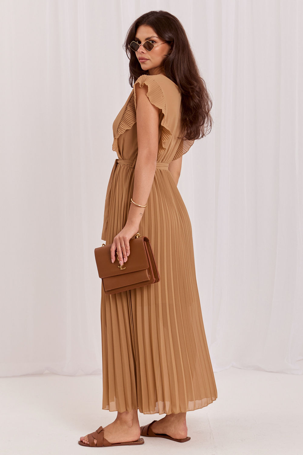 Black pleated dress