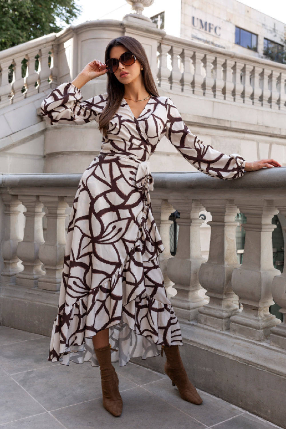 Beige viscose dress
