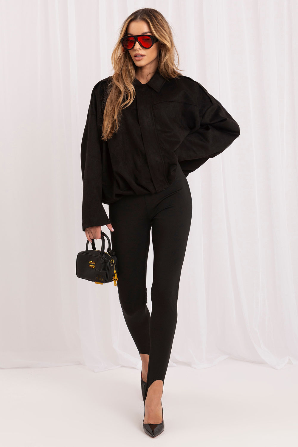 Black suede coat