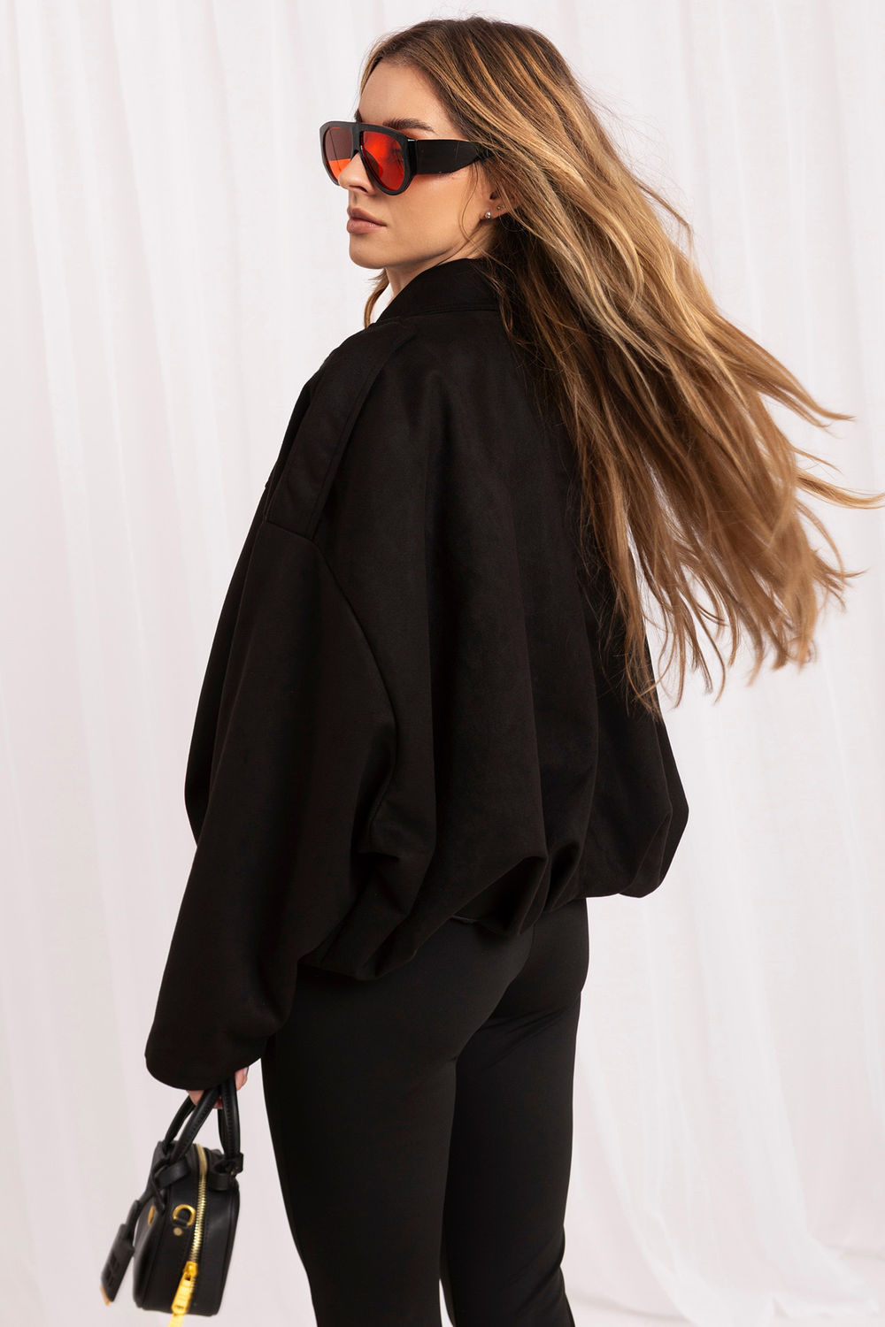 Black suede coat
