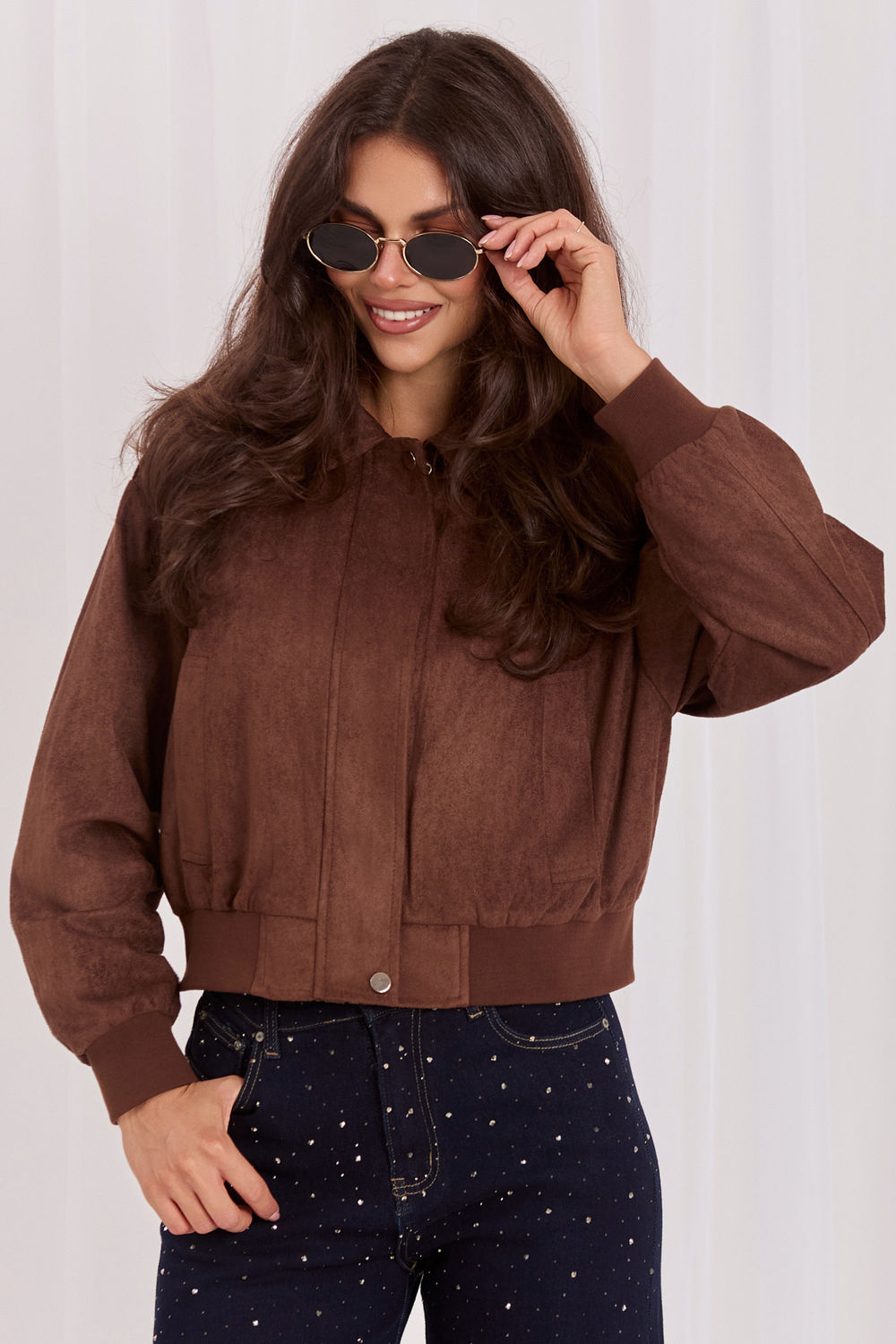 Pocket suede coat
