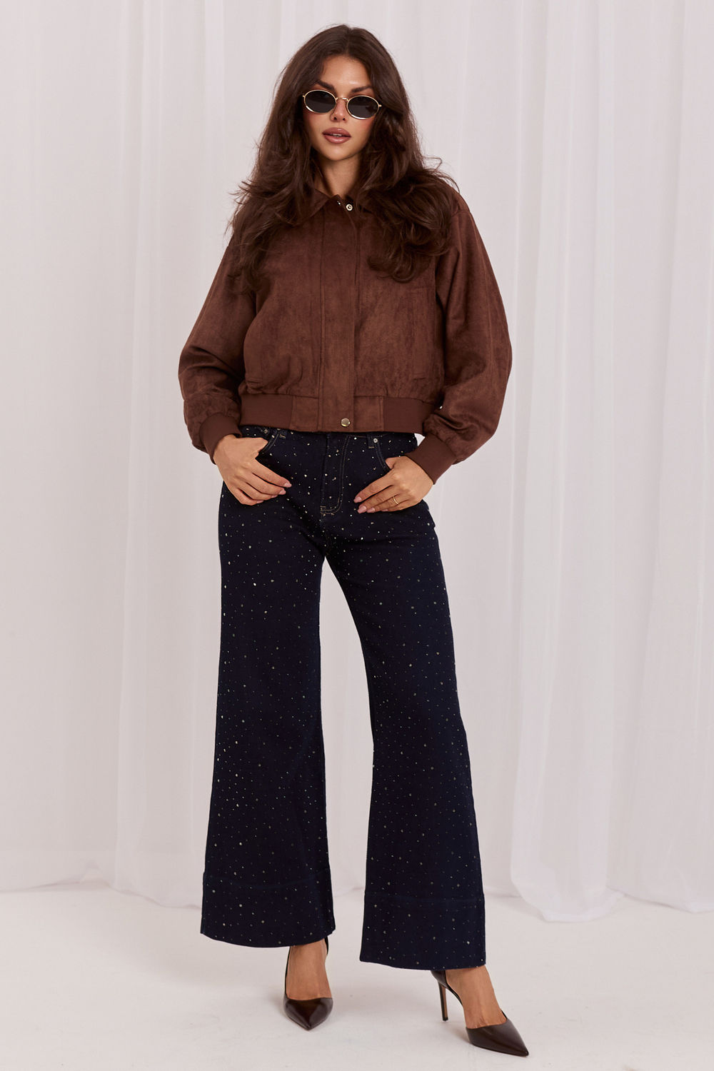 Pocket suede coat