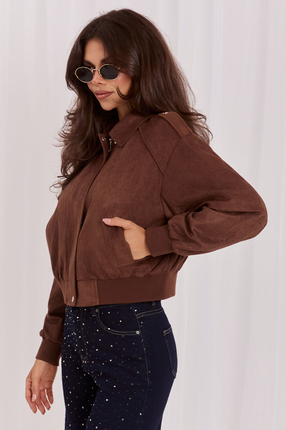 Pocket suede coat