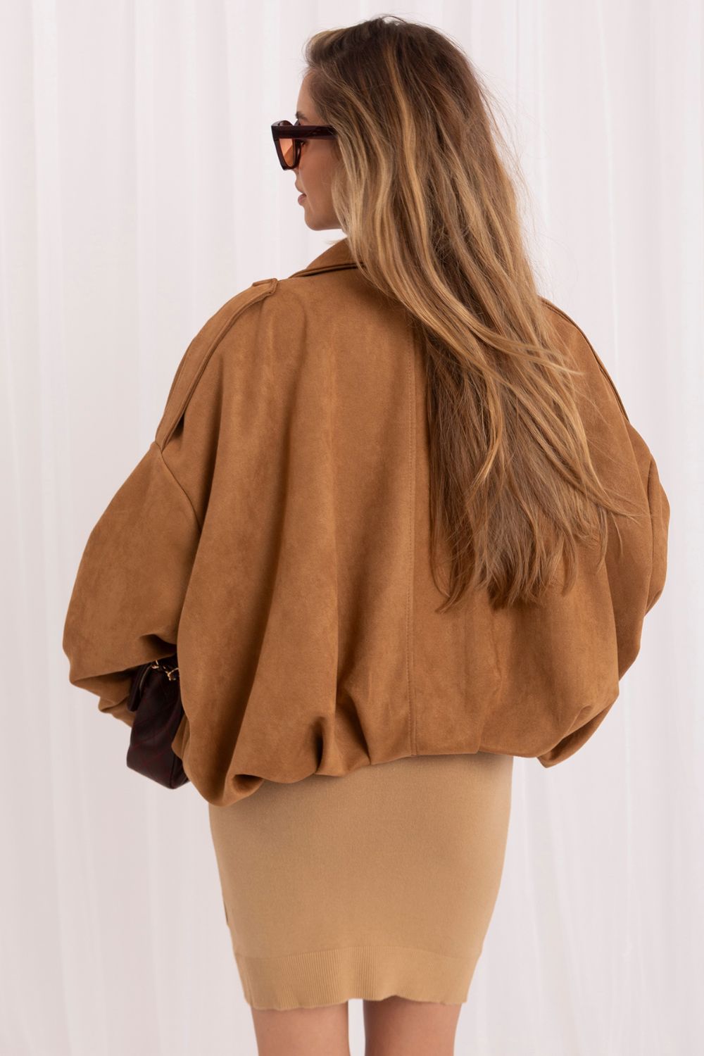 Black suede coat