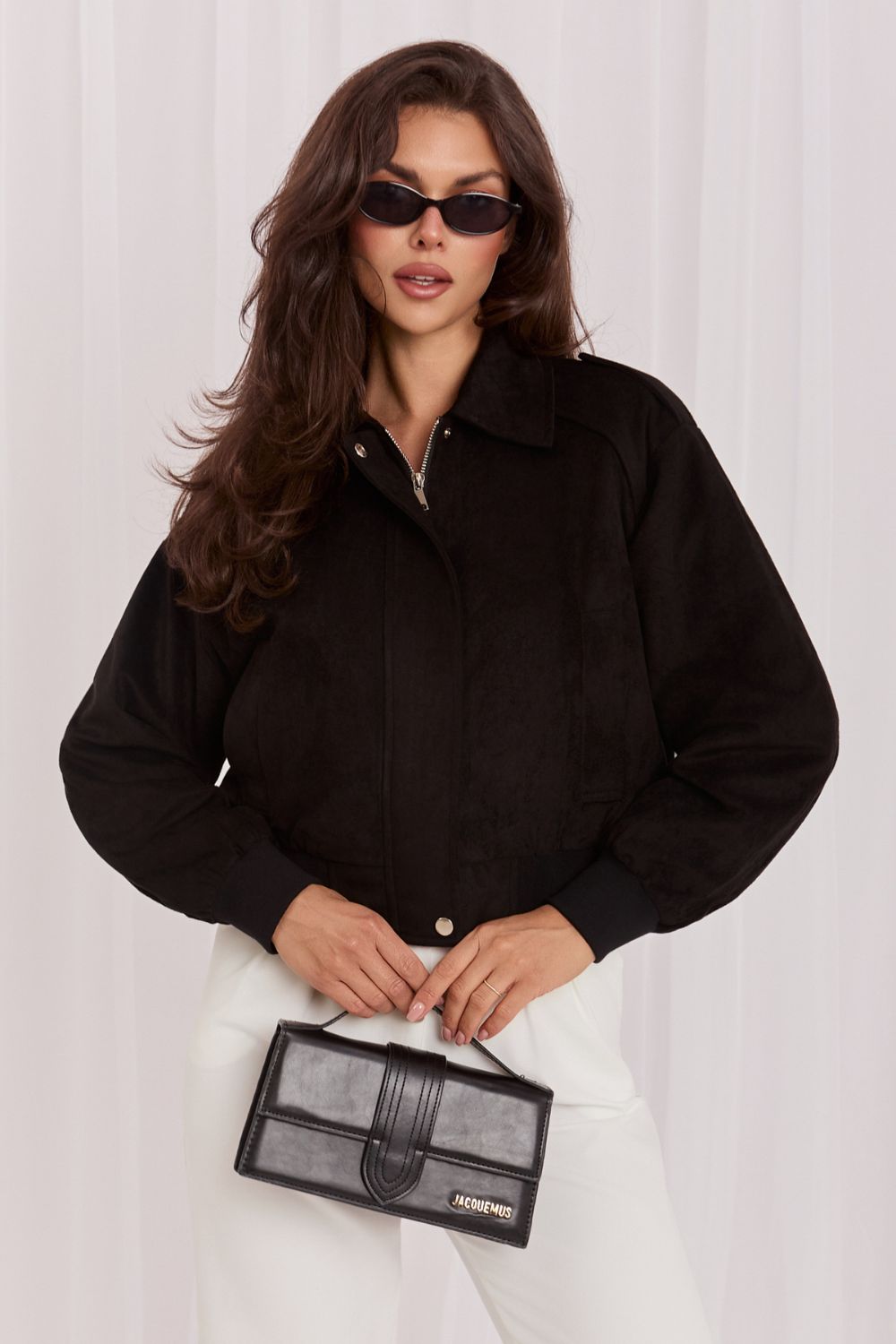 Pocket suede coat