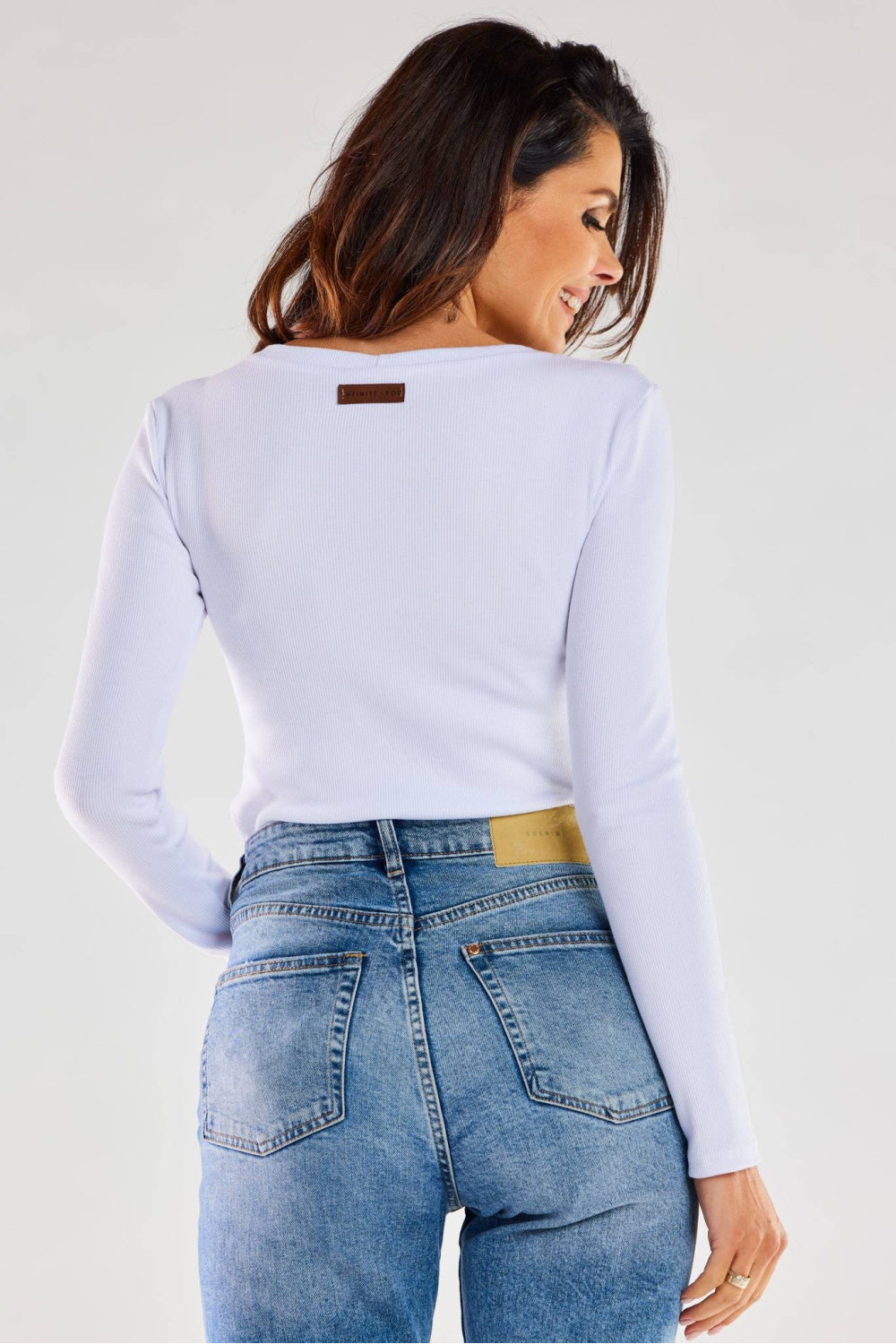 Beige ribbed blouse