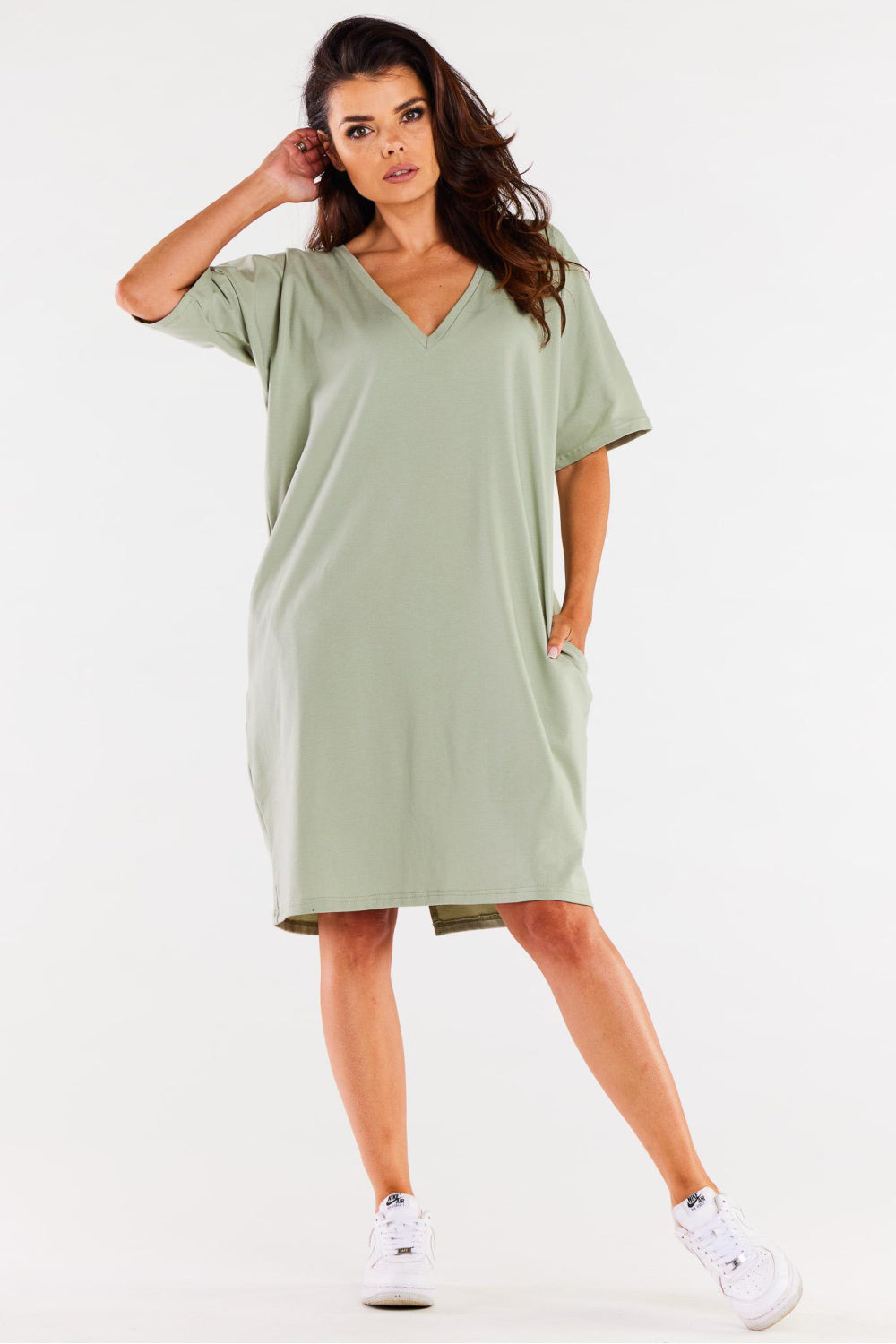 V-neck oversized dress