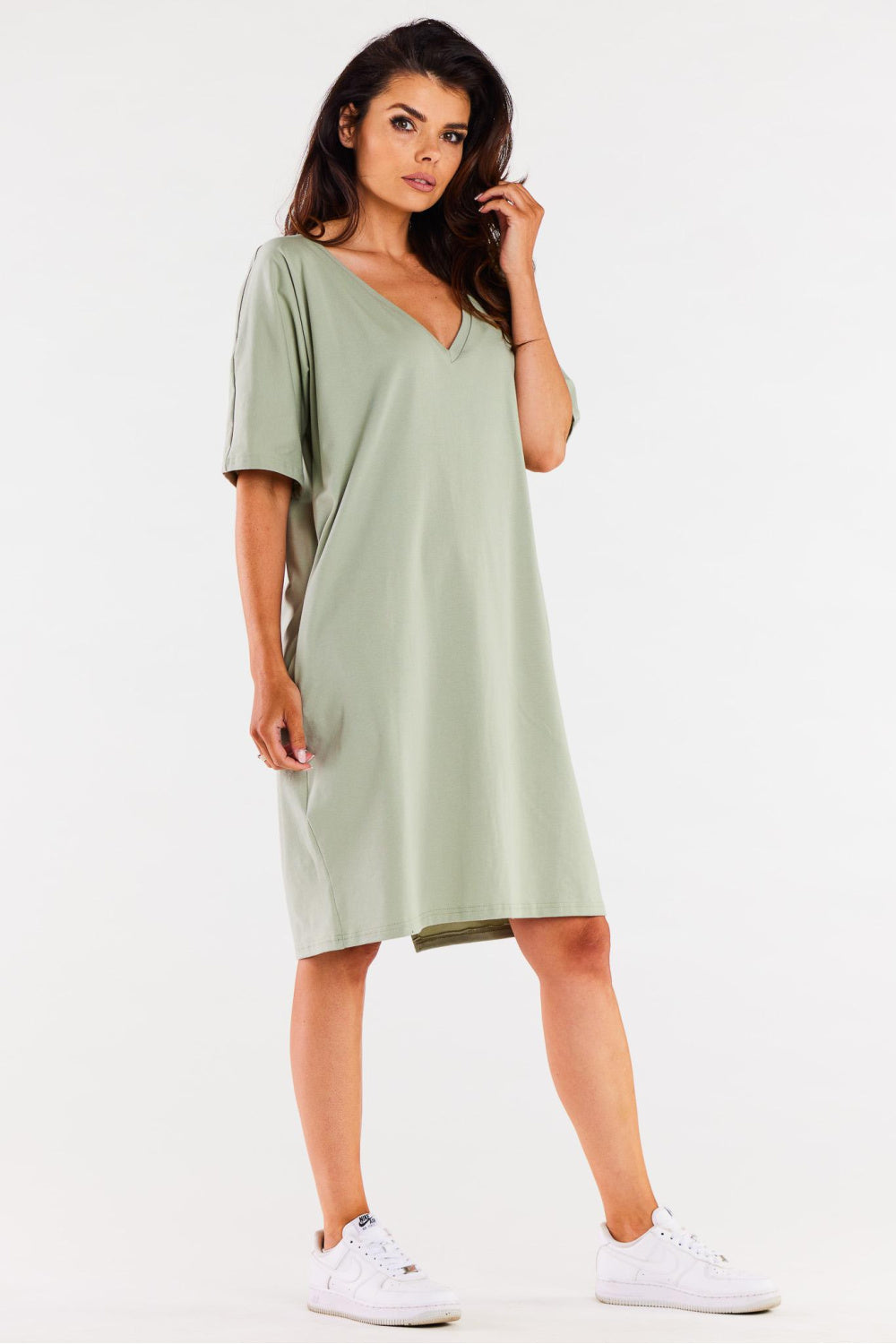 V-neck oversized dress