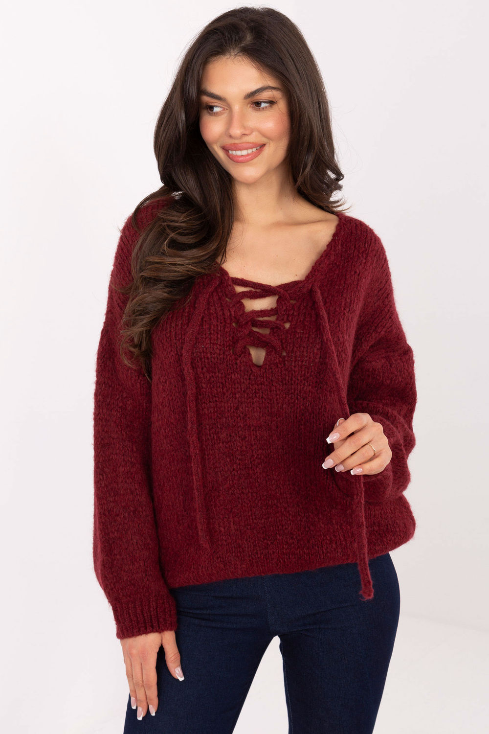 Black long-sleeve wool jumper